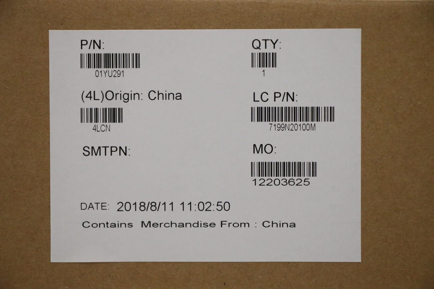 Lenovo Nok,I7-8850H,P2,4G,Amt,Y-Tpm2 - 01YU291