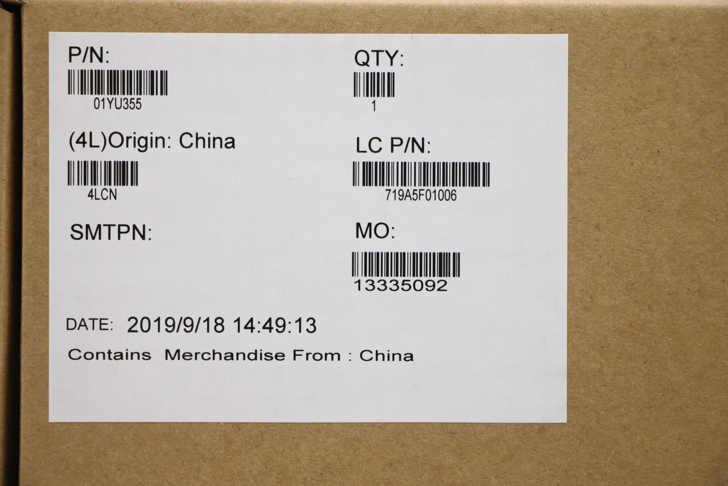 Lenovo Mb Nok I5-8265U 8G Na N-Tpm - 01YU355