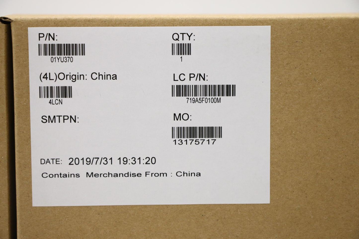 Lenovo Mb Win I7-8565U 16G Na N-Tpm - 01YU370