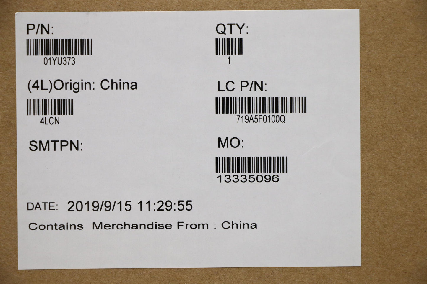 Lenovo Mb Nok I7-8565U 16G Na N-Tpm - 01YU373