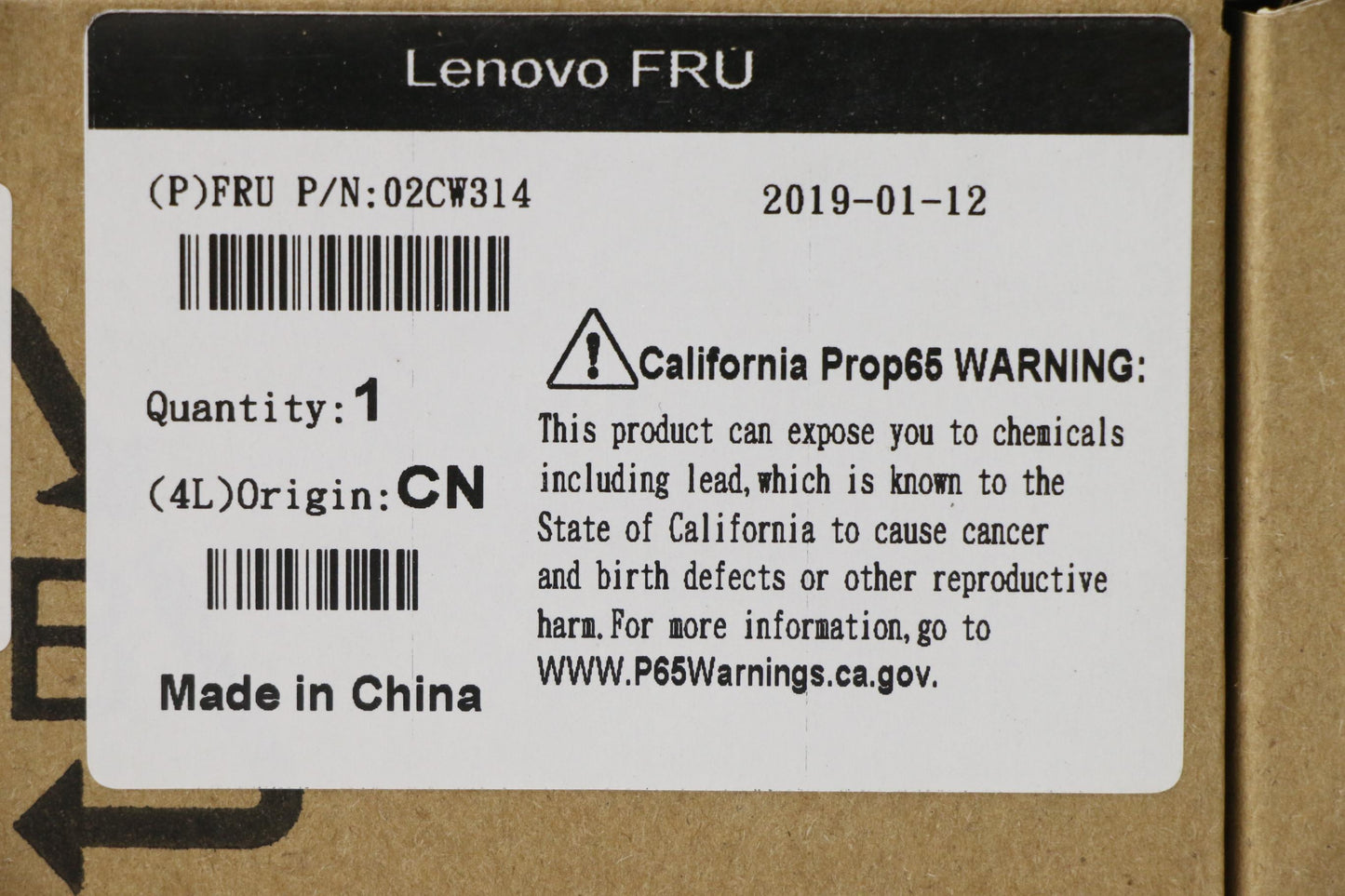Lenovo L2-Non Dp Label - 02CW314