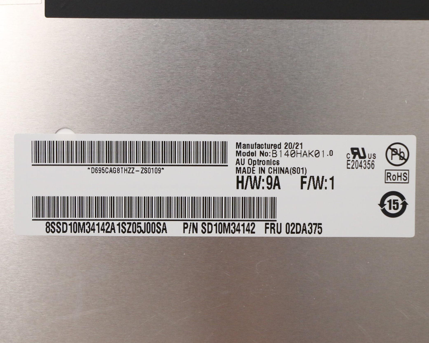 Lenovo Auo 14Fhd Ips Ag 250Nit - 02DA375