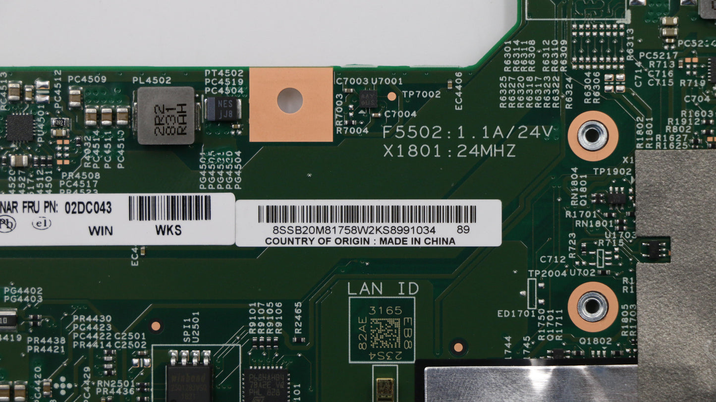 Lenovo 02DC043 Mb I5 7Y54 8G Lpddr3 Yg Nvp Wi