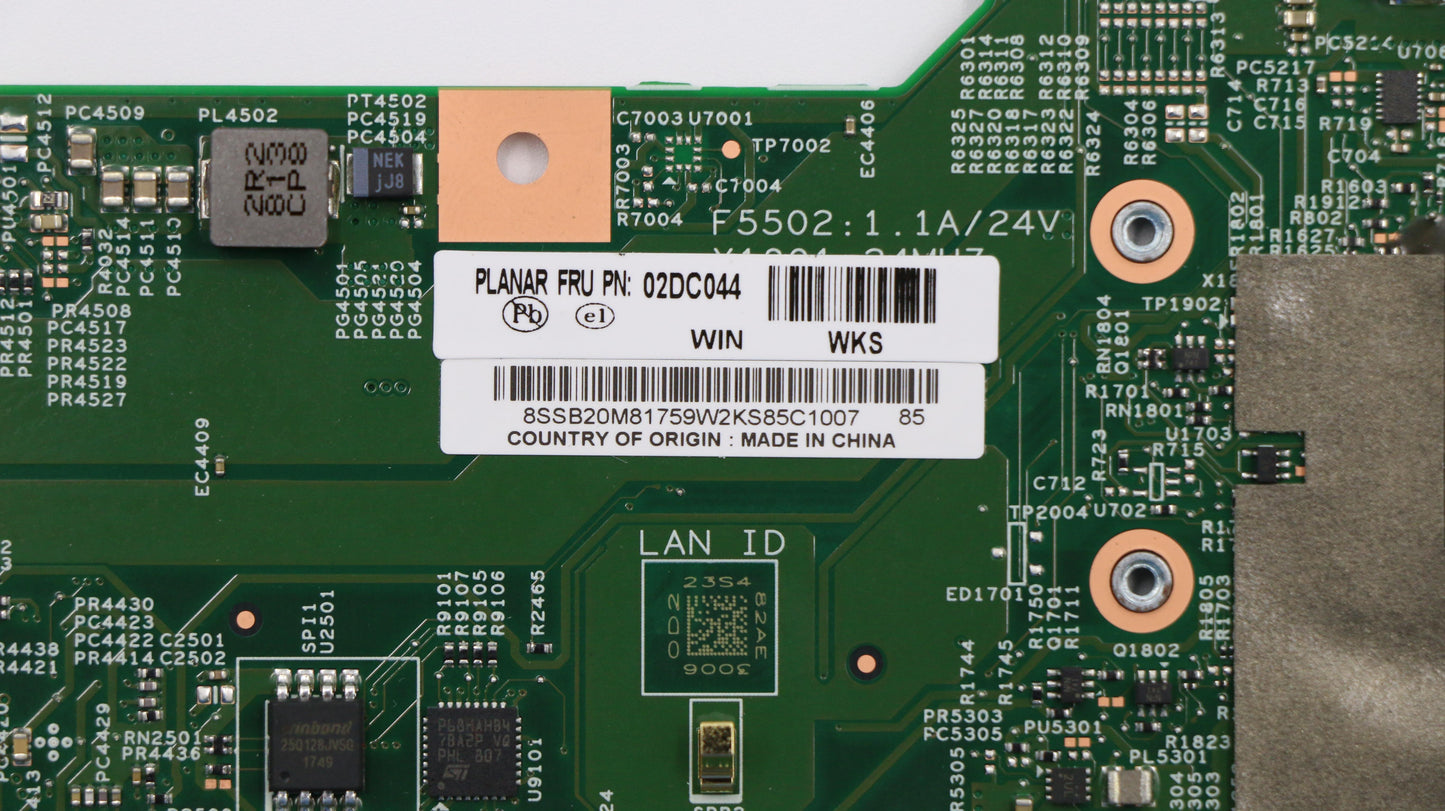 Lenovo 02DC044 Mb I5 7Y54 8G Lpddr3 Cs Nvp Wi