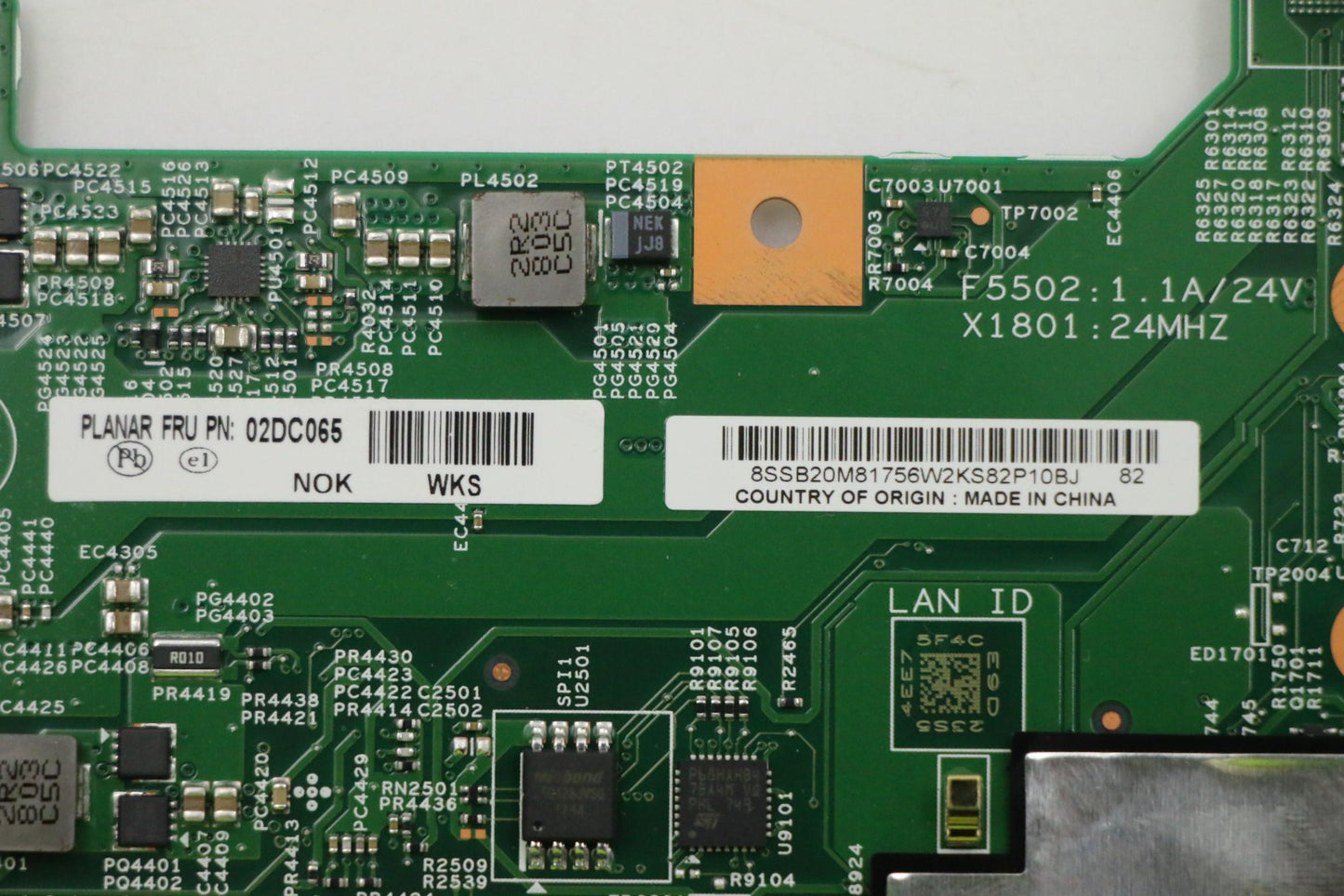 Lenovo 02DC065 Mb M3 7Y30 4G Lpddr3 Yg Nvp No