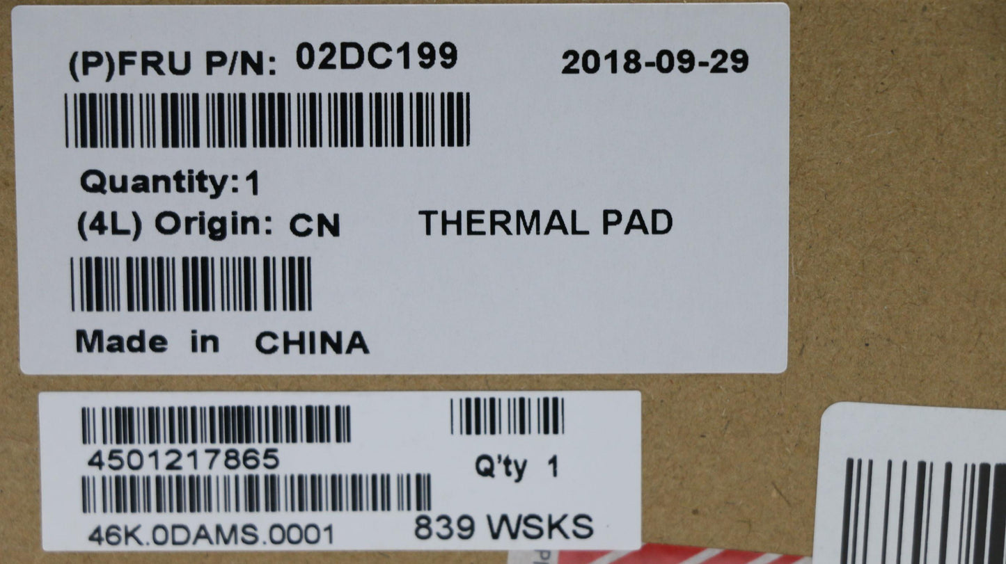 Lenovo 02DC199 Pack Memory Thermal Pad Lla1