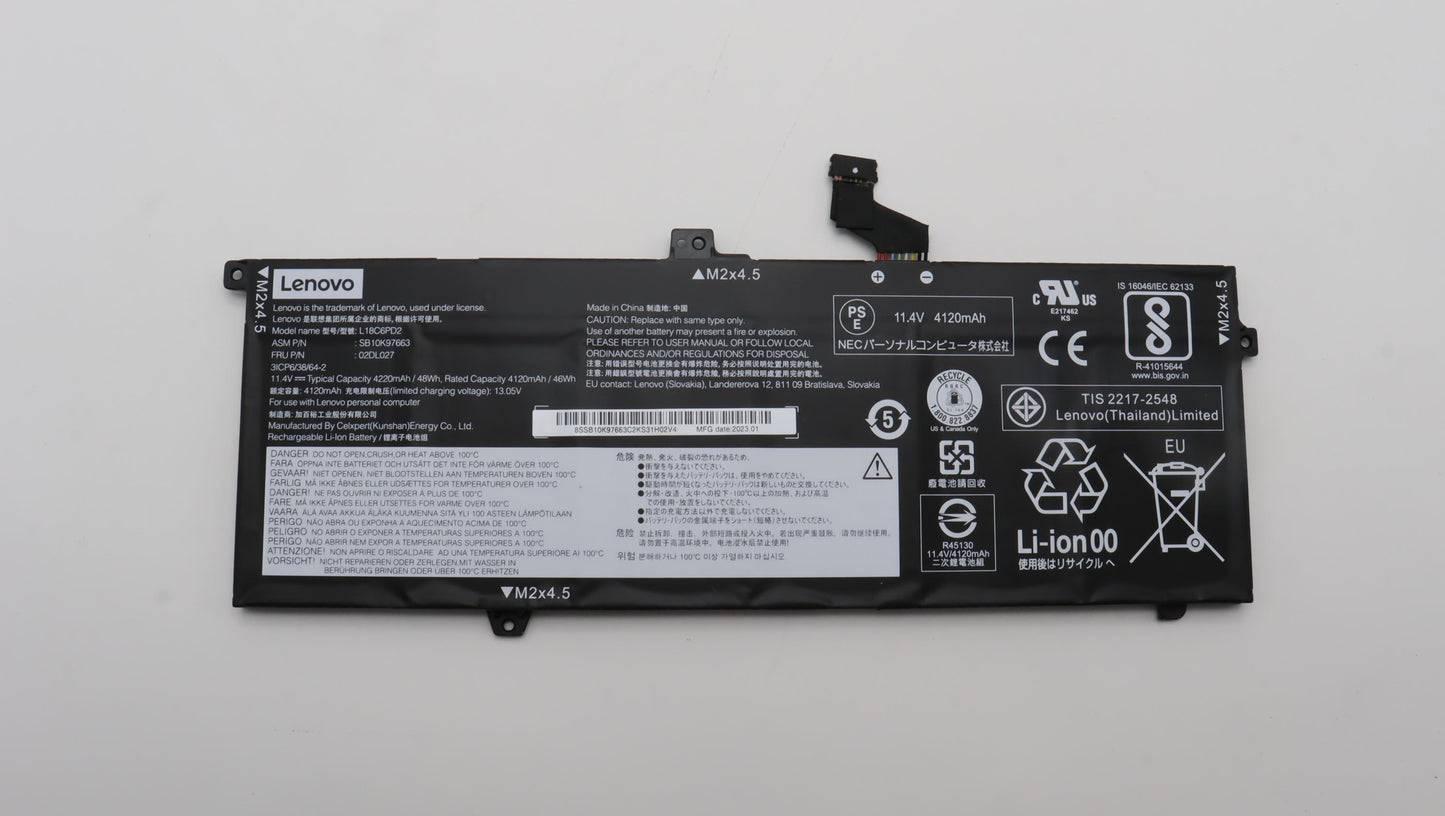 Lenovo Internal 6C 48Wh Liion Cxp - 02DL027