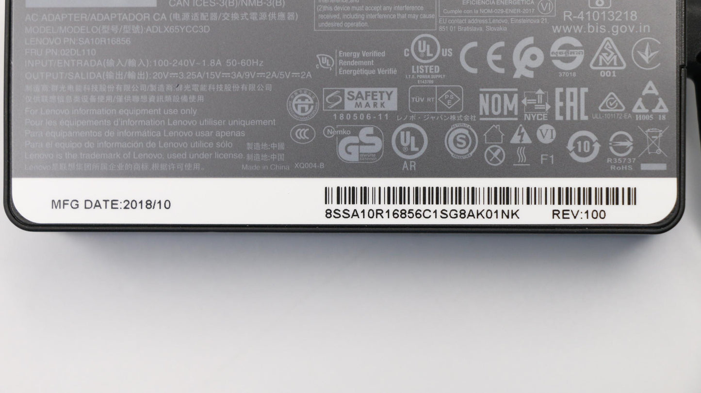 Lenovo Pd,45W,20/15/9/5V,3P,Ww,Chy - 02DL110