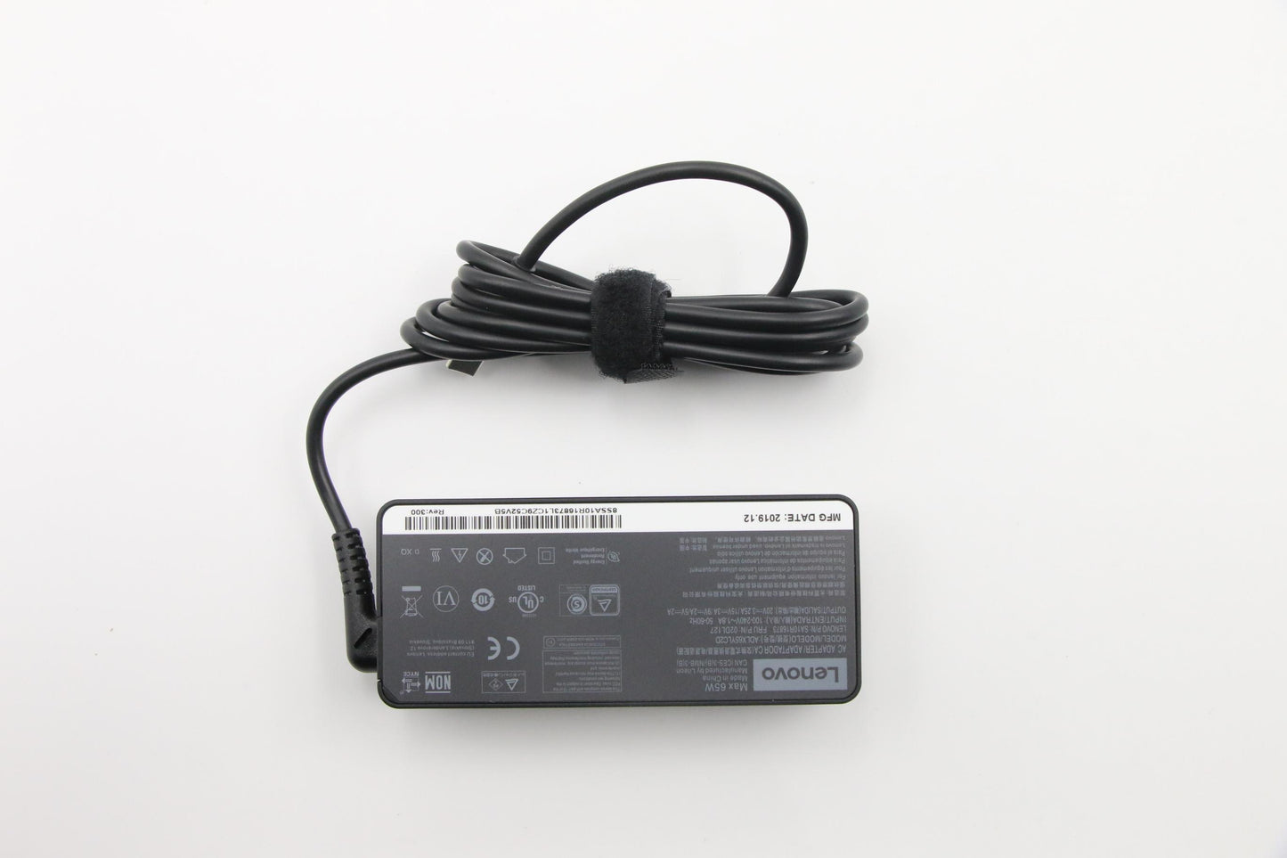 Lenovo (02DL127) AC Adapter, Type-C, 65W, 2-Pin, Black