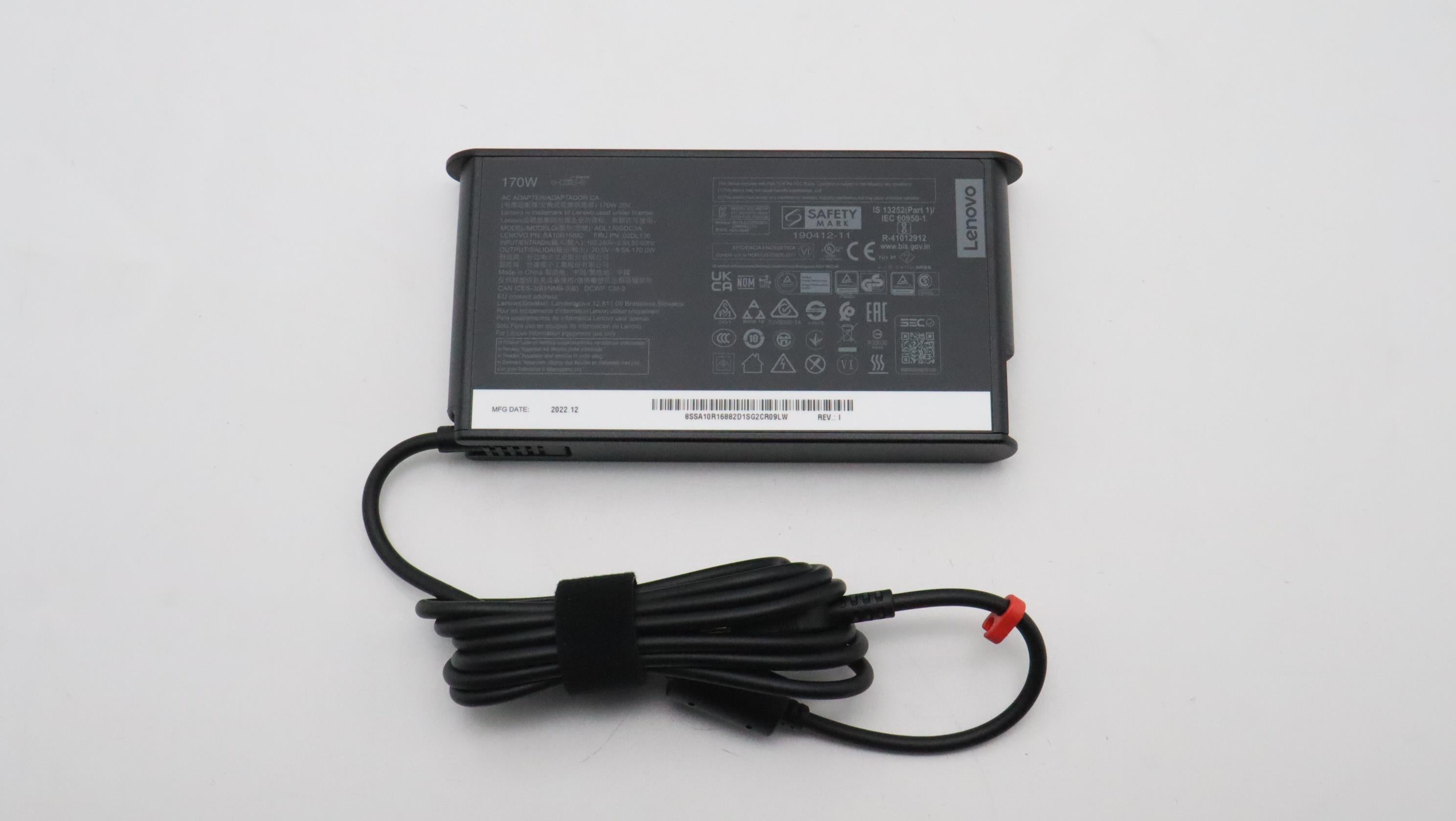 Lenovo - アオページ　37 Lenovo AC Adapter, Rectangle, 170W, 3-Prong, Black - 02DL136