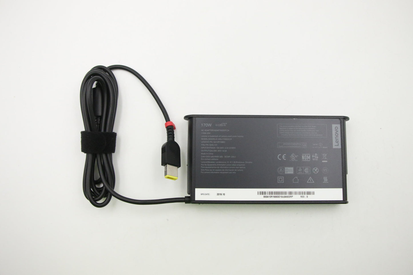 Lenovo (02DL137) AC Adapter, Rectangle, 170W, 2P, Black