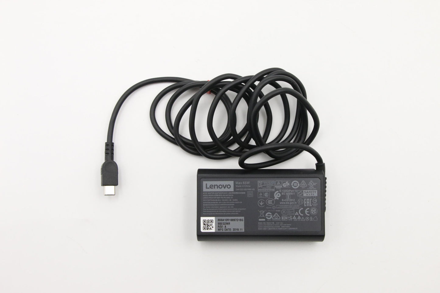 Lenovo (02DL151) AC Adapter, Type-C, 65W, 3P, Black