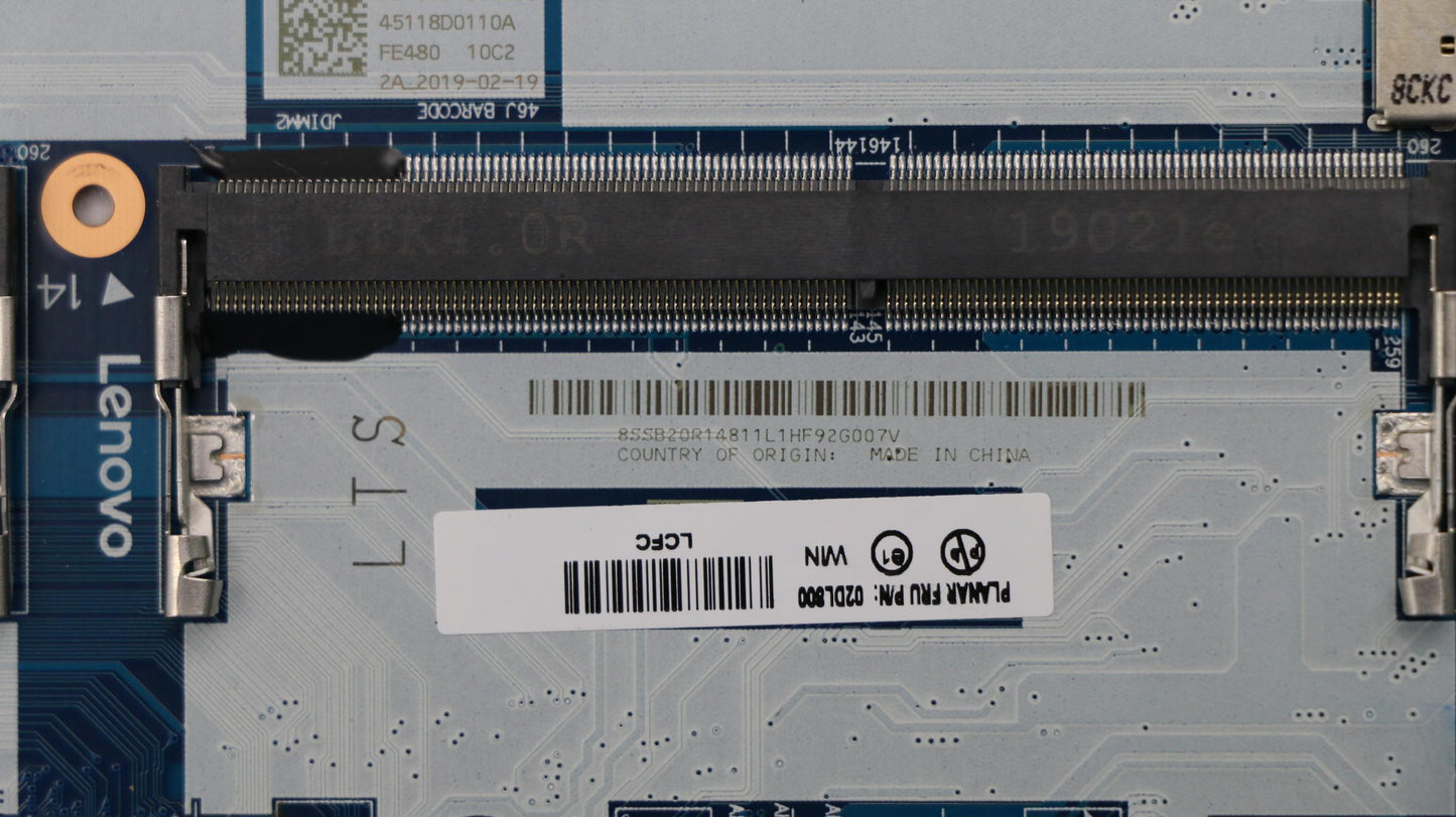 Lenovo Fe480 Mb Uma I7-8565U Win Yt H - 02DL800