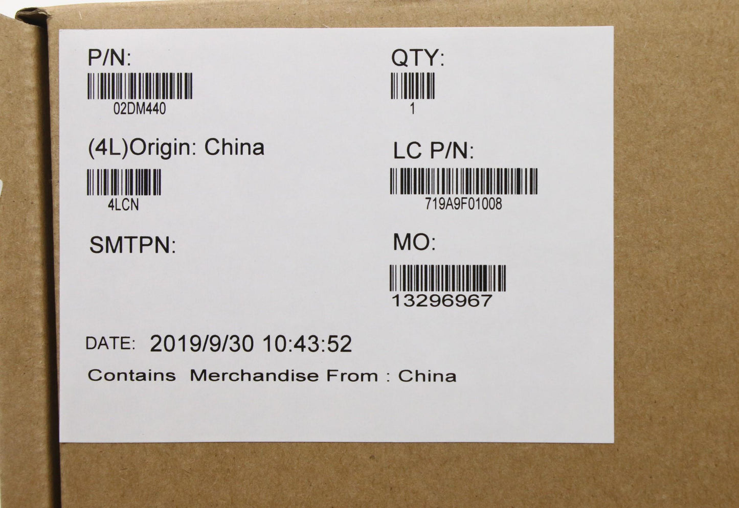 Lenovo Mb I7-9750H 4Gb Win Na N-Tpm - 02DM440