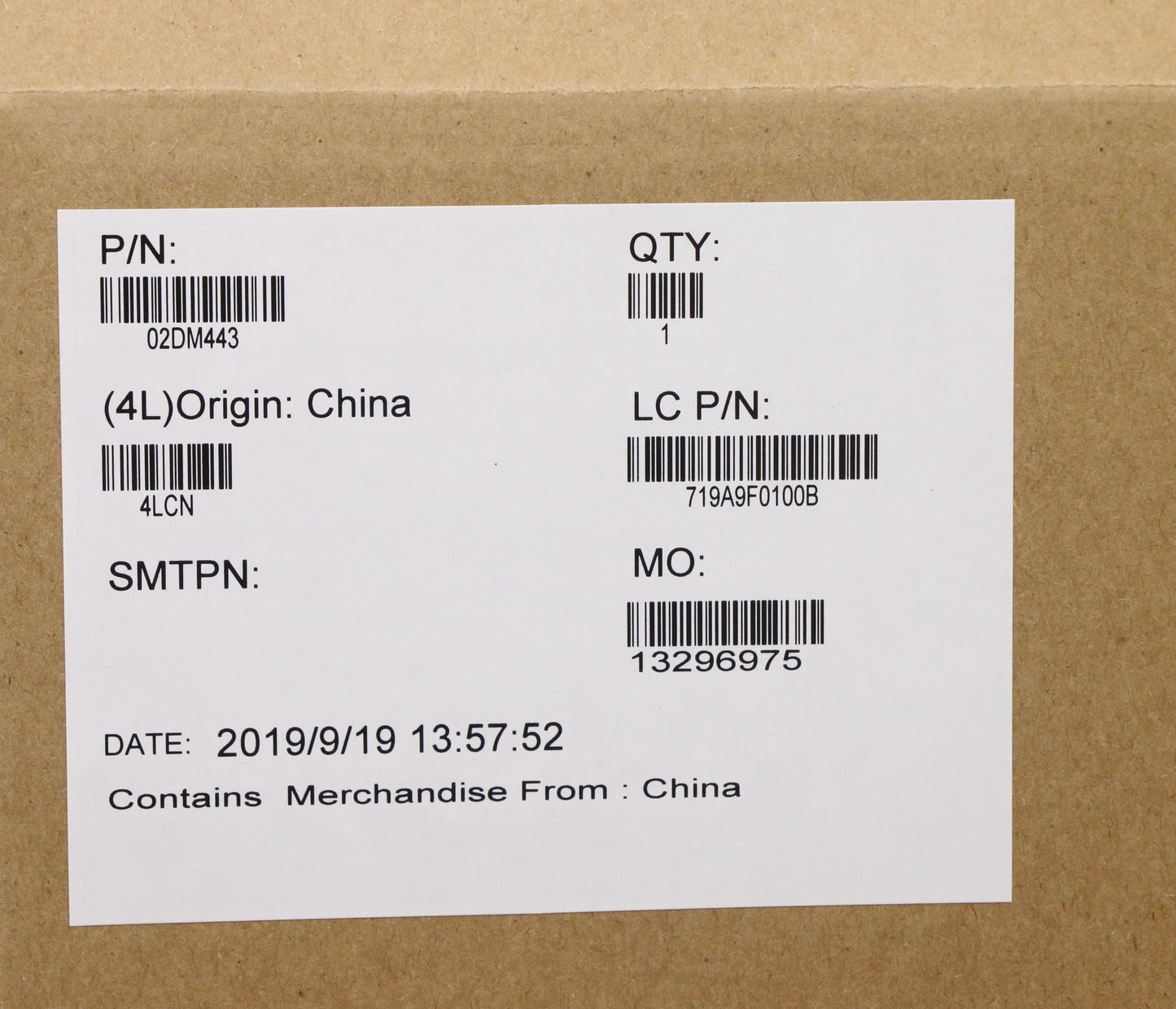 Lenovo Mb I7-9750H 4Gb Nok Na N-Tpm - 02DM443