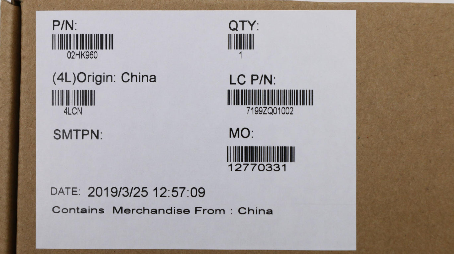 Lenovo Ft590 Log Up Assy W/O Fpr - 02HK960