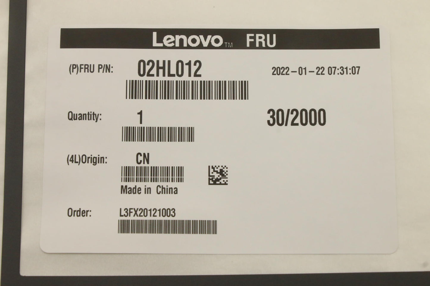 Lenovo (02HL012) RGB Bezel Sheet for LCD