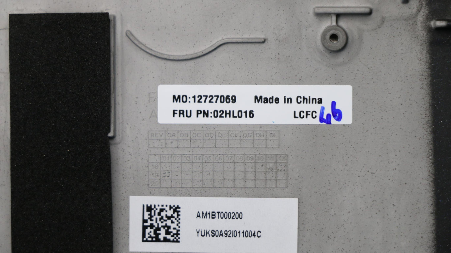 Lenovo Log Up Assy W/O Fpr - 02HL016