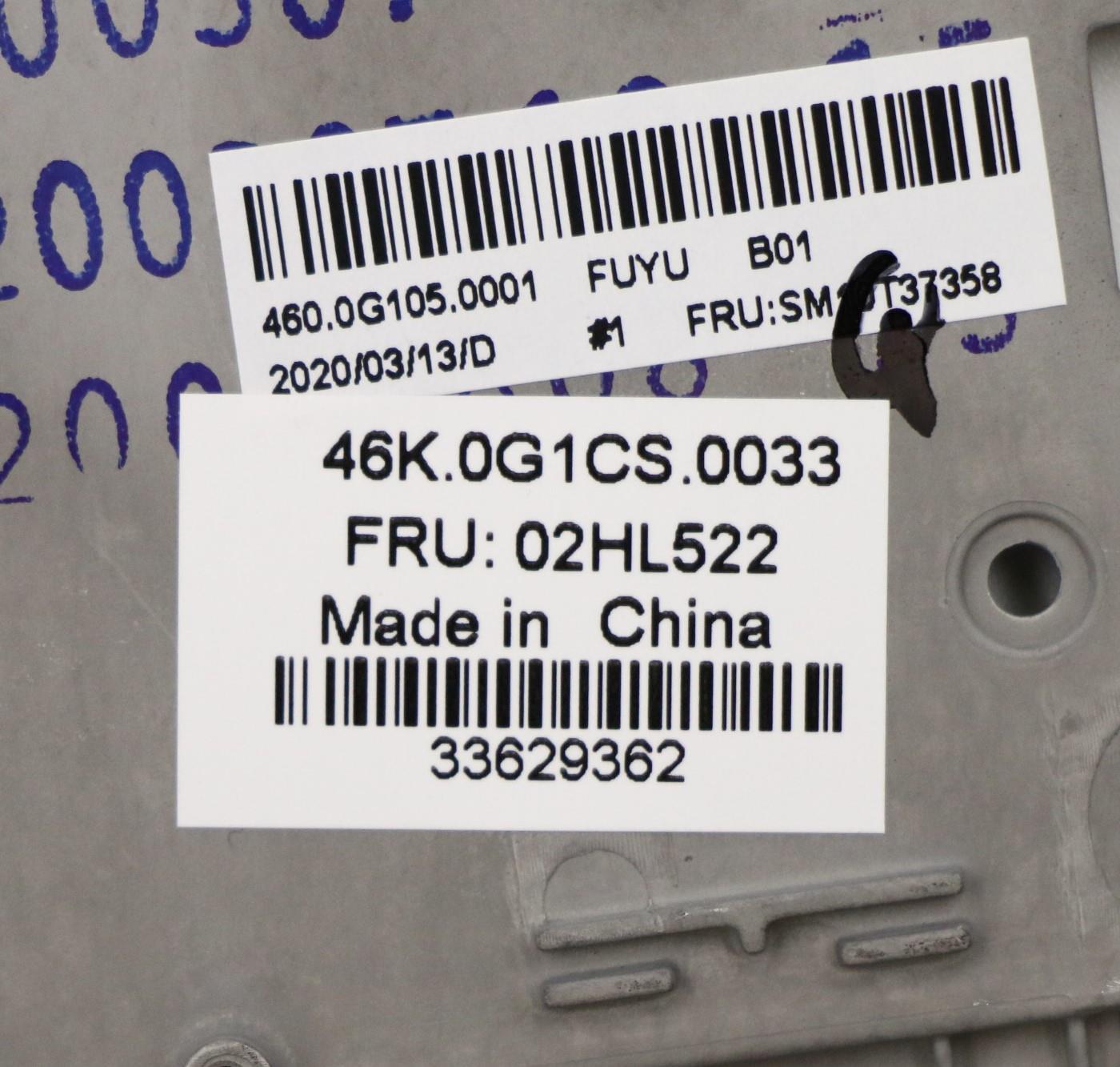 Lenovo Assembly C Cover Ww Hun Bk Chy - 02HL522
