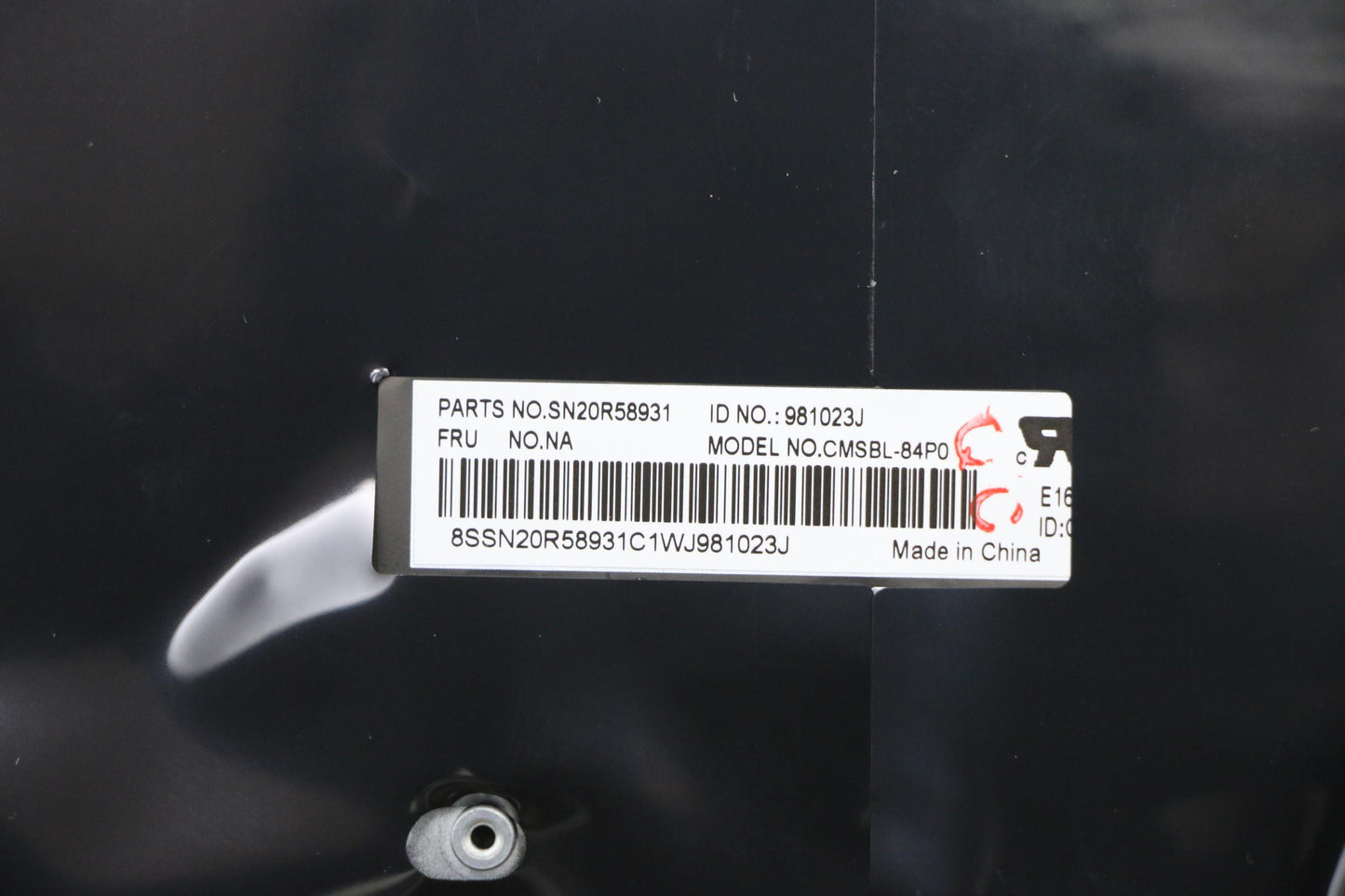 Lenovo Assembly C Cover Ww Por Bk Chy - 02HL530