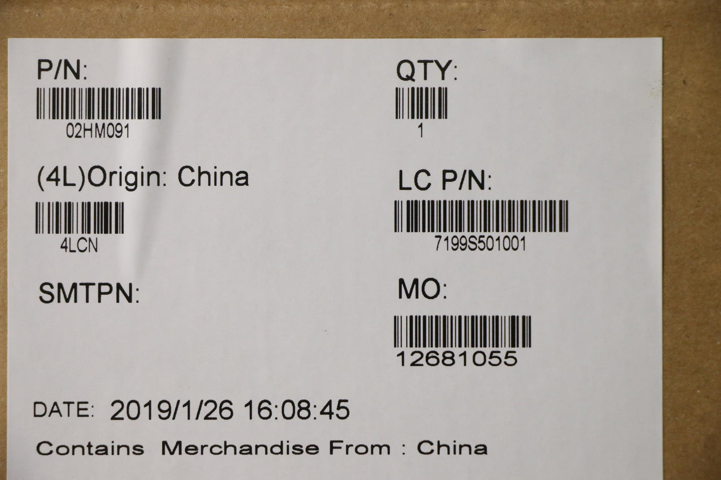Lenovo Da275 Mb Botside Centermylar - 02HM091