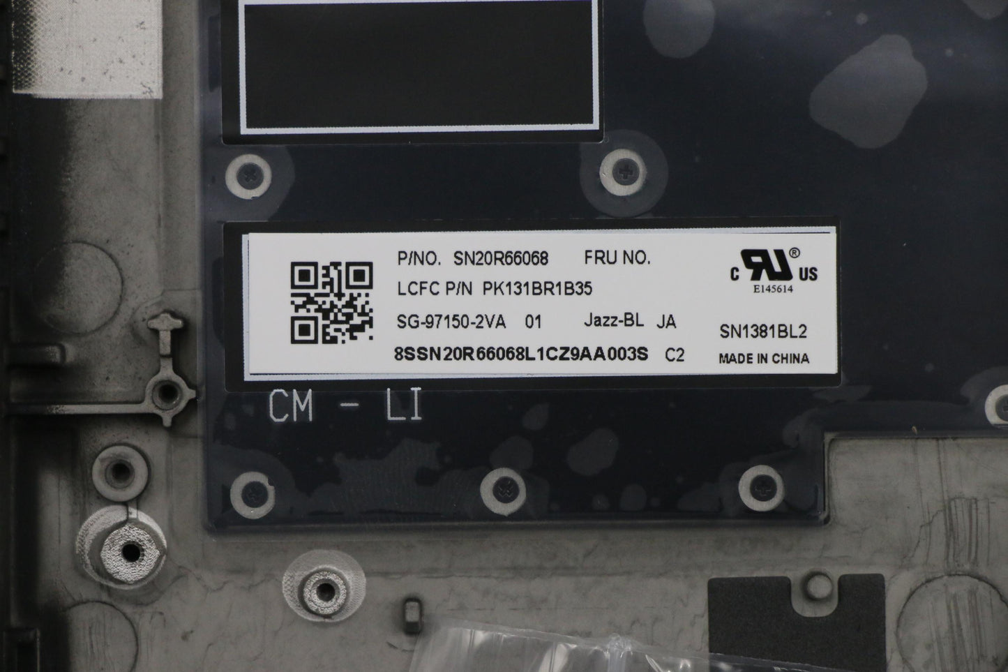 Lenovo Ft491 Log Up Assy W/Bl Kb Blk - 02HM220