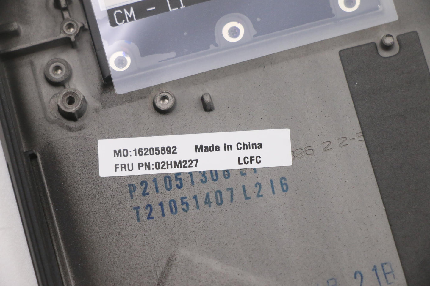 Lenovo Ft491 Log Up Assy W/Bl Kb Blk - 02HM227