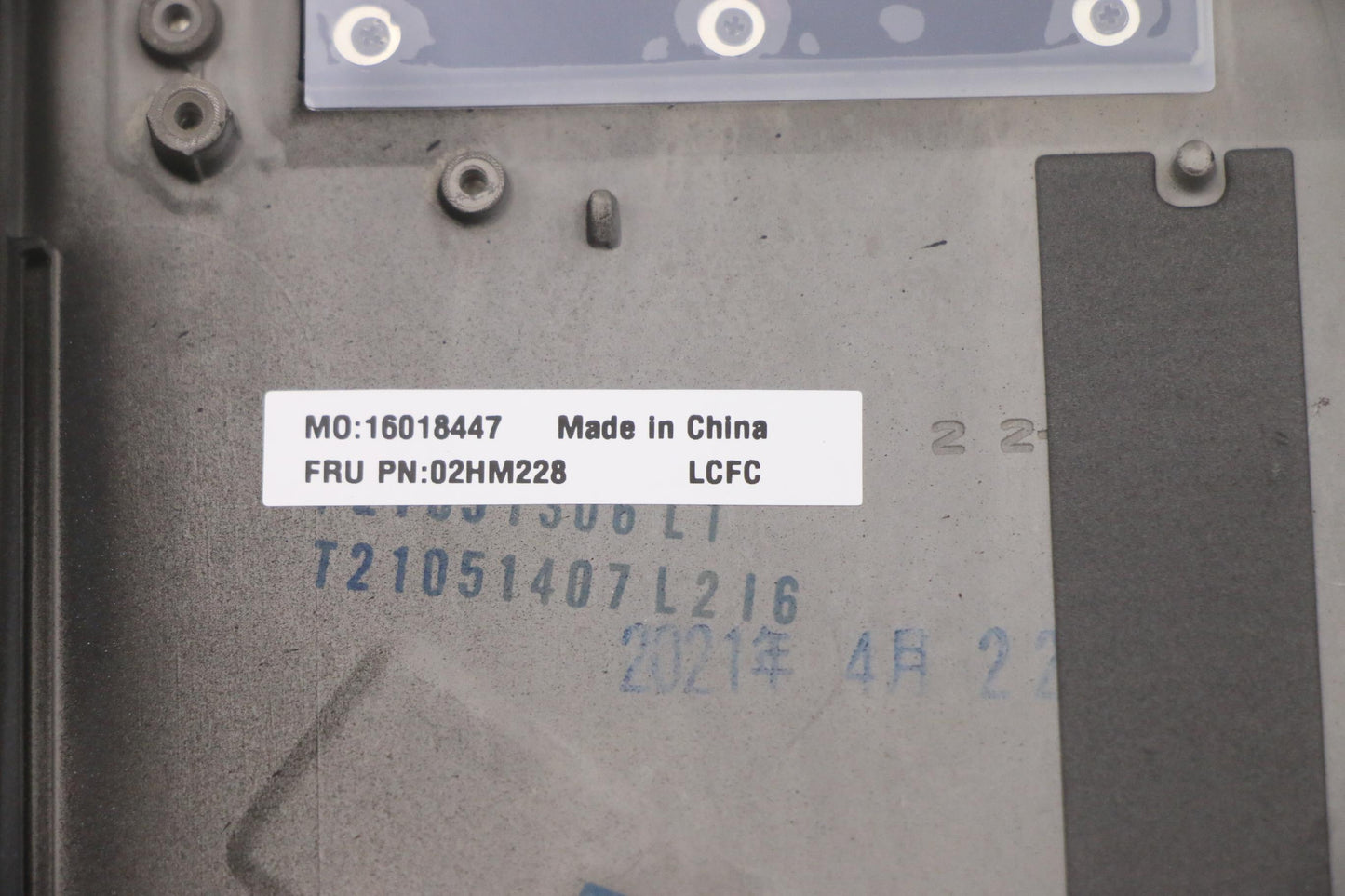 Lenovo Ft491 Log Up Assy W/Bl Kb Blk - 02HM228