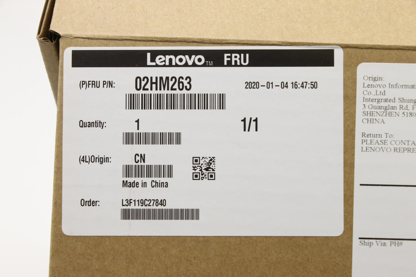 Lenovo Ft491 Log Up Assy W/Bl Kb Blk - 02HM263