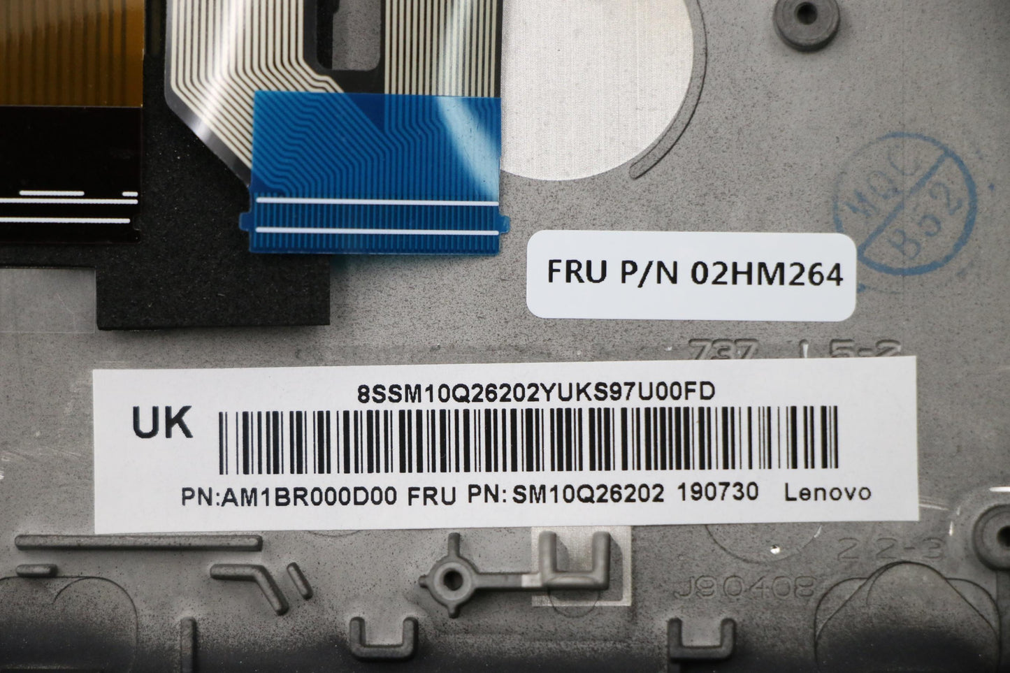 Lenovo Ft491 Log Up Assy W/Bl Kb Blk - 02HM264
