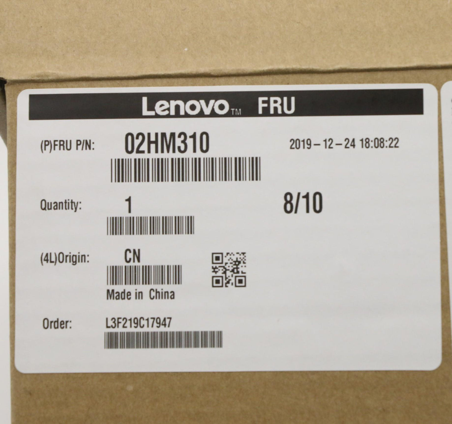 Lenovo Ft491 Log Up Assy W/Blkbfprblk - 02HM310