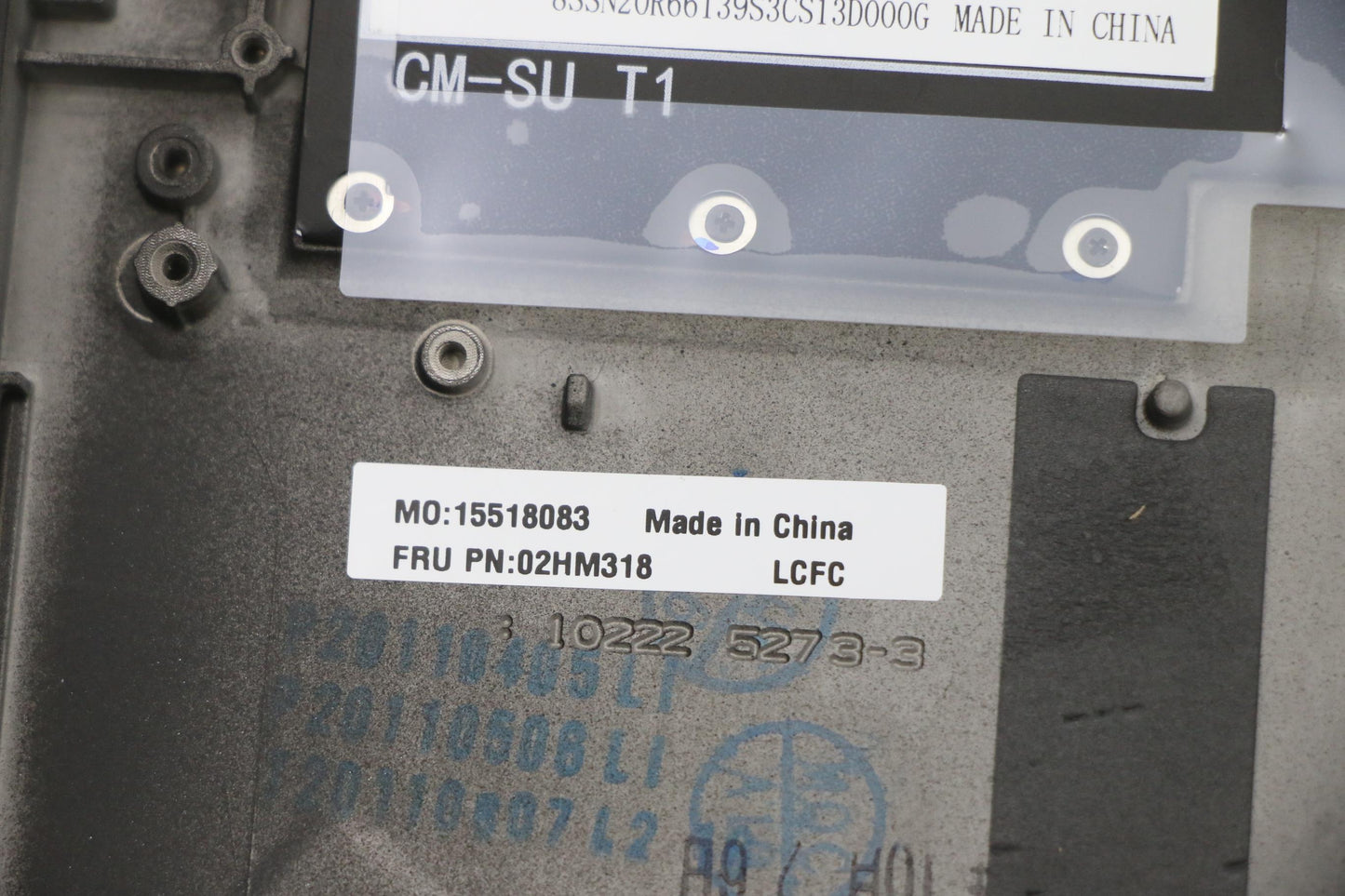 Lenovo Ft491 Log Up Assy W/Blkbfprblk - 02HM318