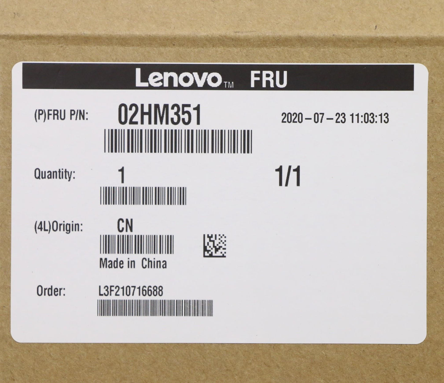 Lenovo Ft491 Log Up Assy W/Blkbfprslv - 02HM351