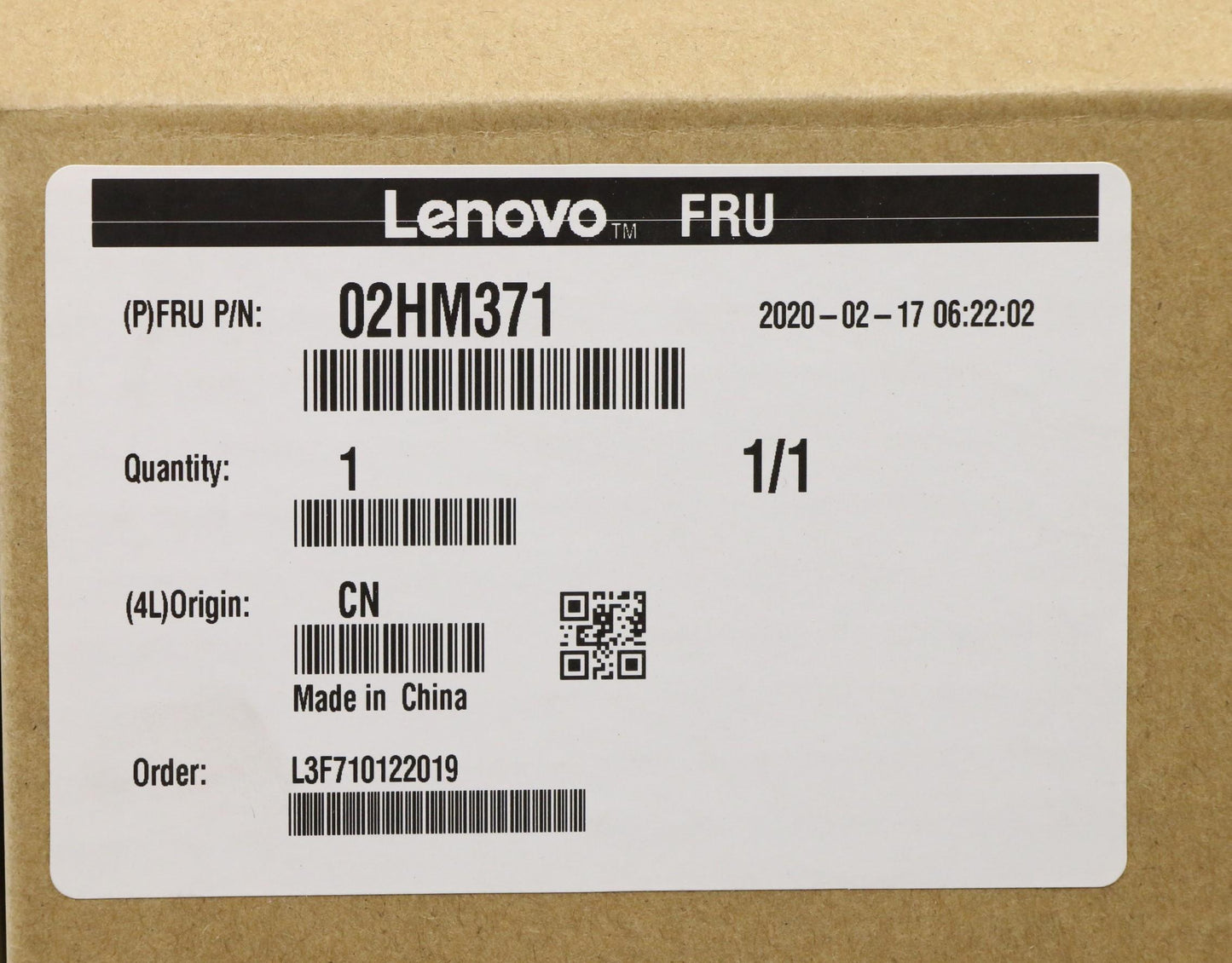 Lenovo Ft491 Log Up Assy W/Blkbfprslv - 02HM371
