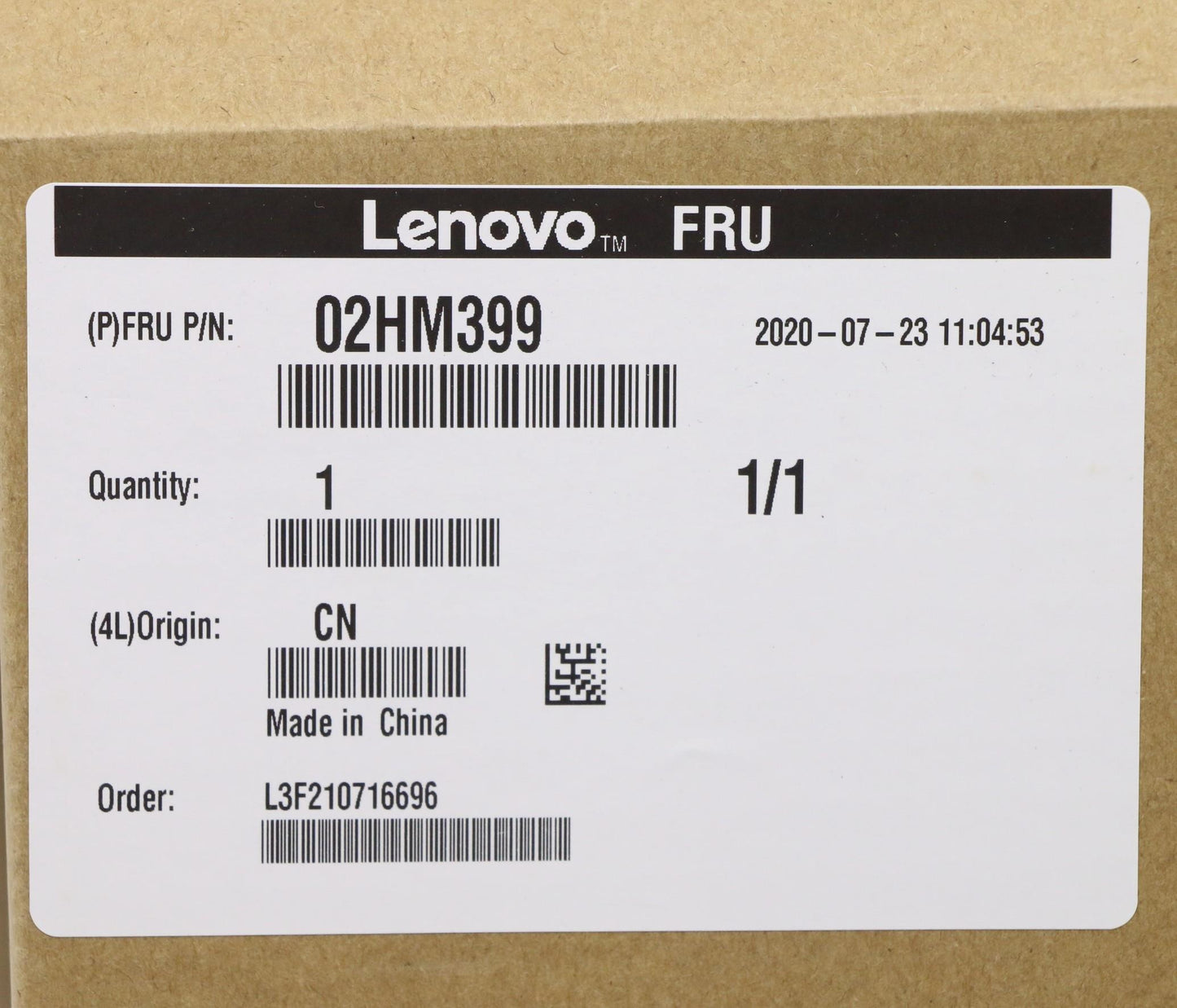 Lenovo Ft491 Log Up Assy W/Blkbfprslv - 02HM399