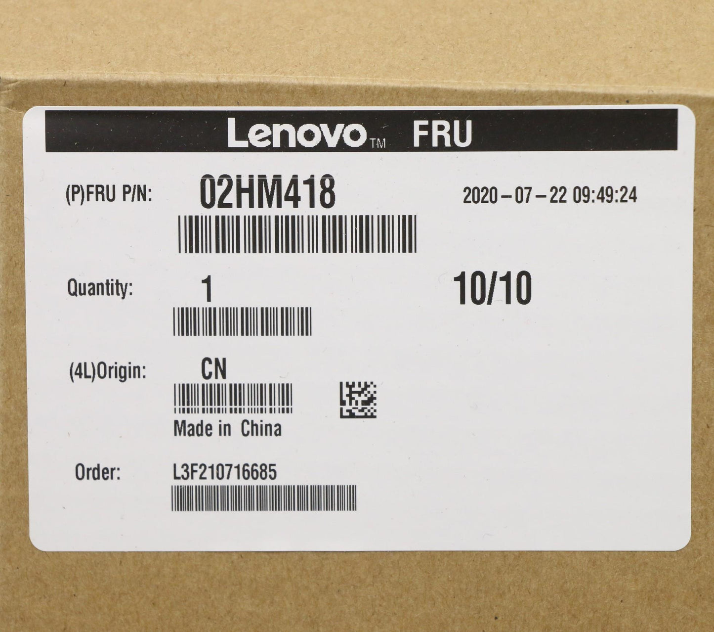 Lenovo Ft491 Log Up Assy W/Nblkbfprbl - 02HM418