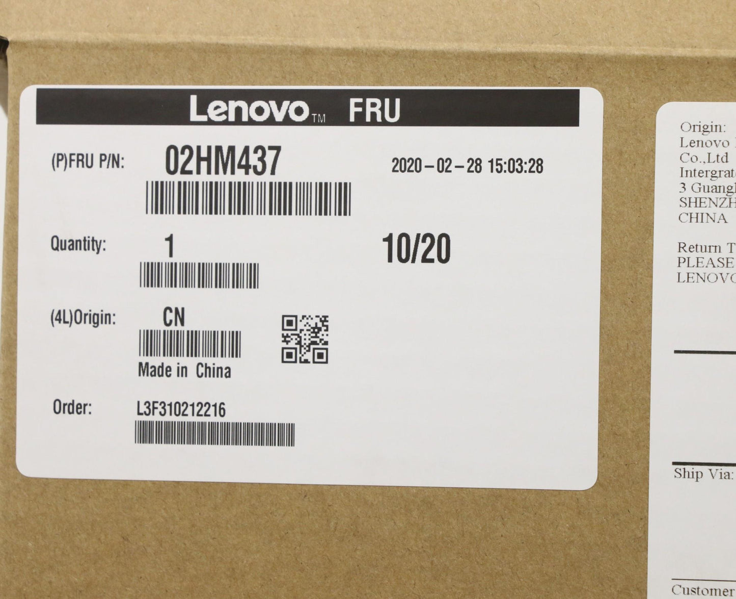 Lenovo Ft491 Log Up Assy W/Nblkbfprbl - 02HM437