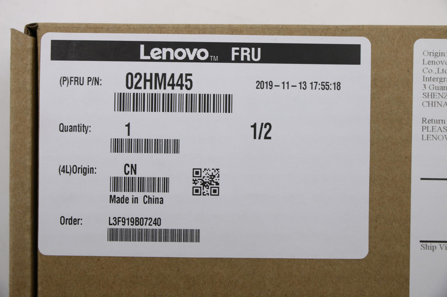 Lenovo Ft491 Log Up Assy W/Nblkbfprbl - 02HM445