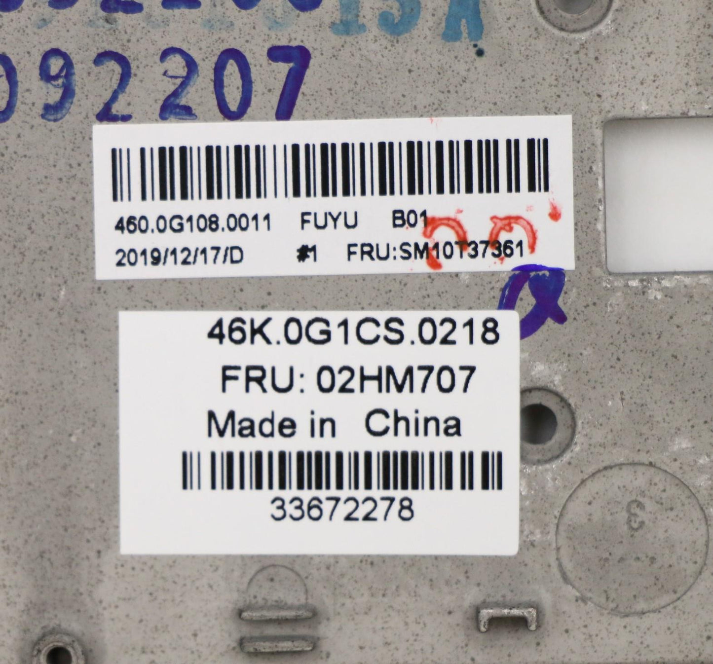 Lenovo Assembly C Cover Wl Brl Bk Ltn - 02HM707