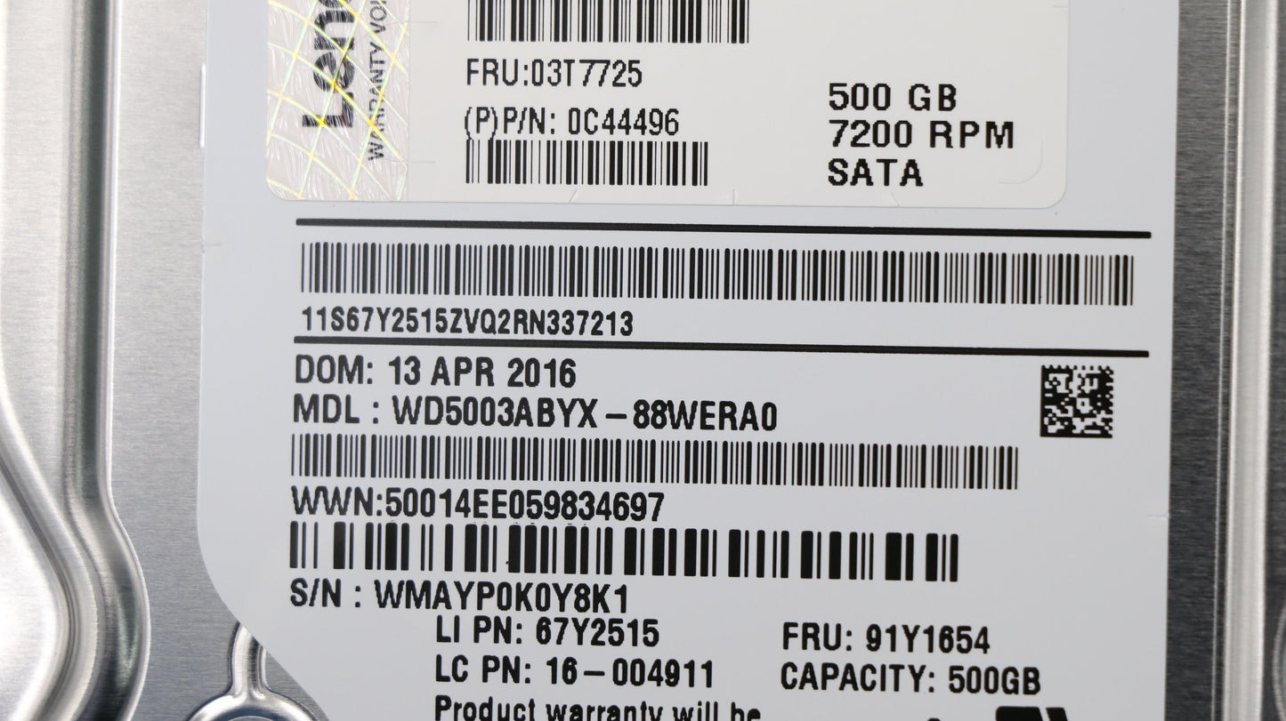 Lenovo Hd Hard Drives - 03T7725