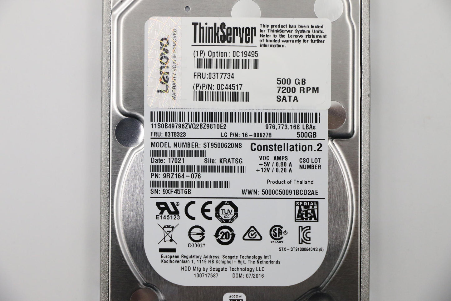 Lenovo Hd Hard Drives - 03T7734