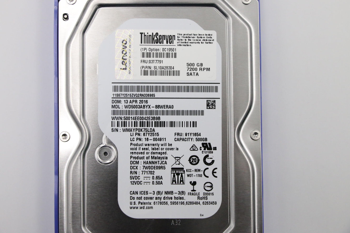 Lenovo Hard Drive Nhs 500Gb Sata 6Gb/ - 03T7791
