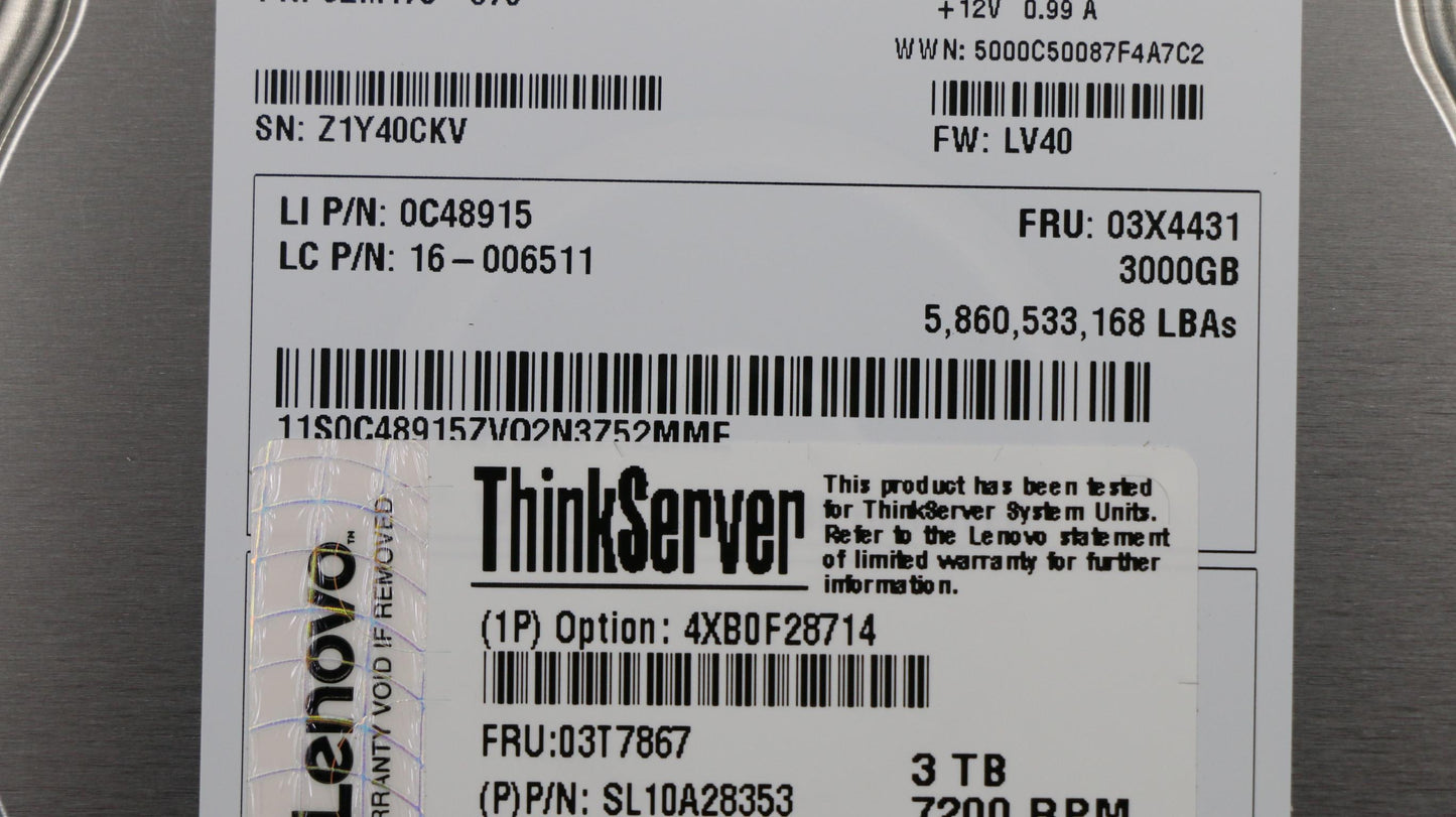 Lenovo Hd Hard Drives - 03T7867