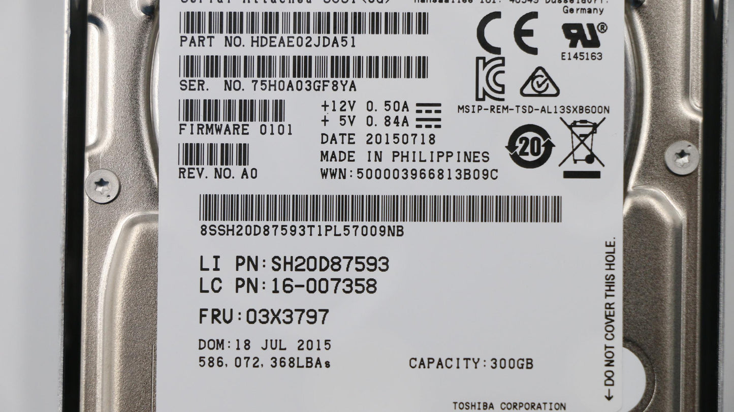 Lenovo Hard Drive Nhs 300Gb Sas 15000 - 03T7943
