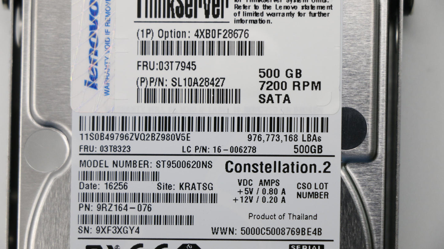 Lenovo Hh Hot Swap Hard Drive - 03T7945