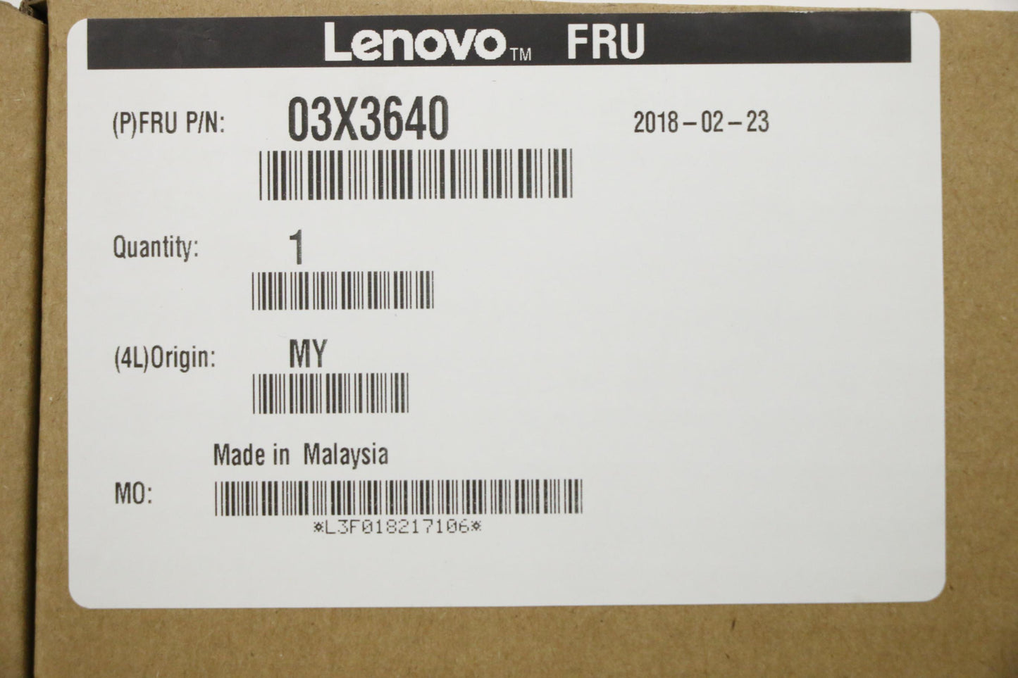 Lenovo 03X3640 Netwrk Crd Intel 1Gbps Gigabit