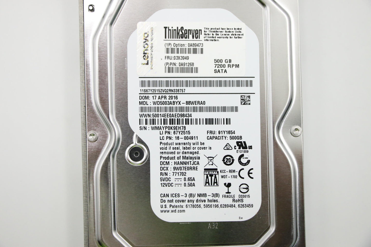 Lenovo Hd Hard Drives - 03X3949