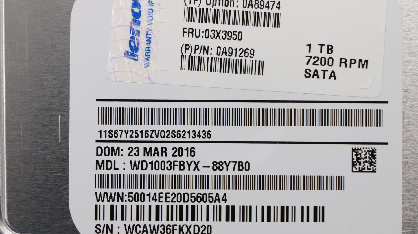 Lenovo Hd Hard Drives - 03X3950