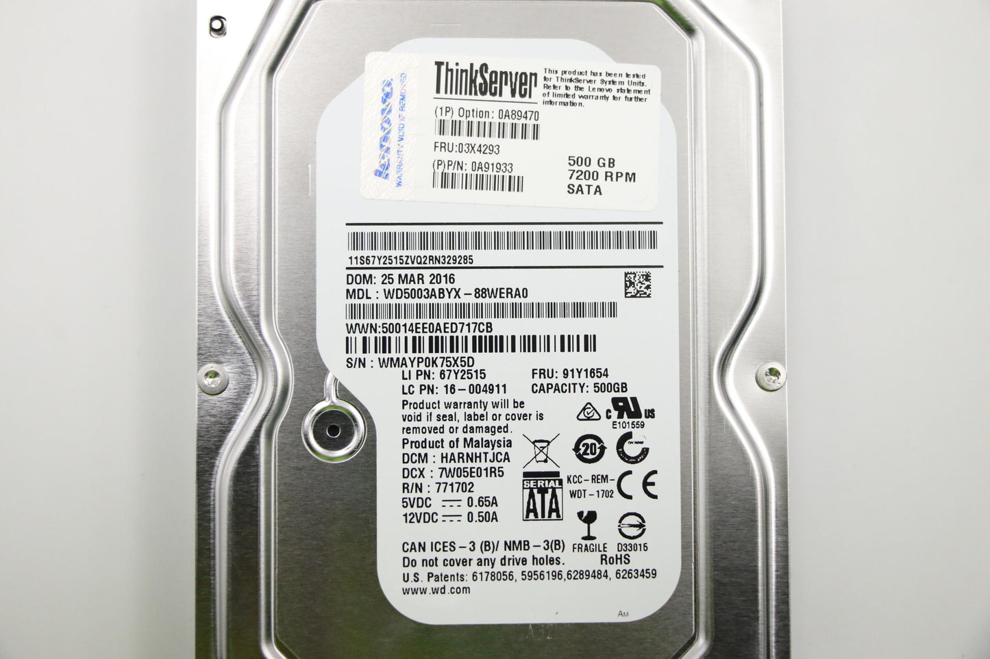 Lenovo Hd Hard Drives - 03X4293