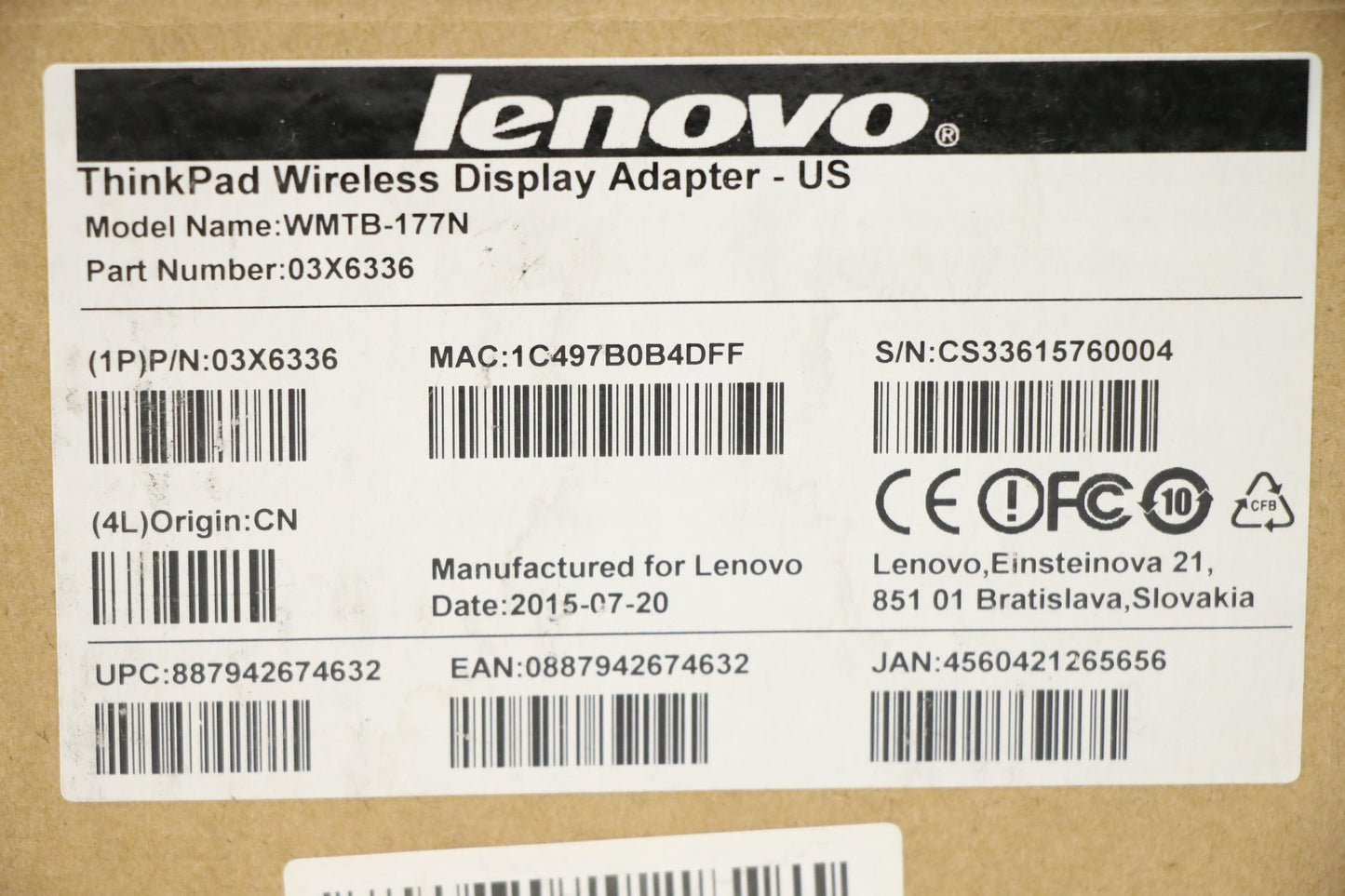 Lenovo Cw Wireless Wan Adapters - 03X6336